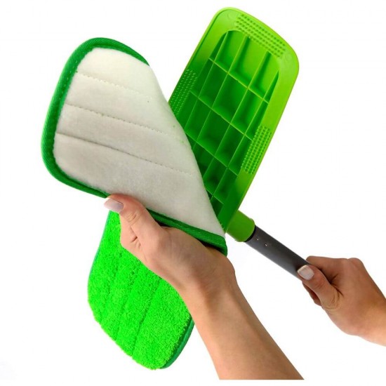 Mop Plat SCOTCH BRITE, Microfibra, Coada Metalica Rotatie 360, Culoare Verde, Mop Scotch-Brite, Mopuri Plate, Mopuri pentru Casa, Mop cu Coada Metalica, Mopuri din Microfibra, Accesorii Curatenie, Accesorii Menaj