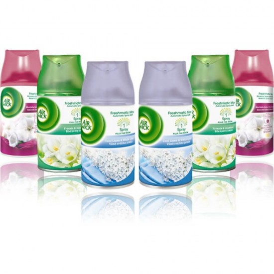 AIR WICK Rezerva Spray Odorizant Freshmatic, Frezie si Iaomie, 250ml, Parfum Floral, Spray tip Aerosol, Odorizant Camera,  Spray pentru Camera, Odorizant Spray Parfumat, Rezerva Spray Parfumat, Spray Frezie si Iasomie