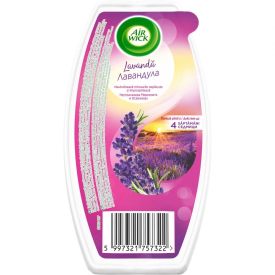 AIR WICK Odorizant Gel, 150 g, Parfum de Lavanda, Odorizant de Camera, Odorizant Gel Parfumat, Odorizant Gel de Camera, Gel Odorizant cu Lavanda, Gel Odorizant Air Wick, Odorizant pentru Camera AIR WICK