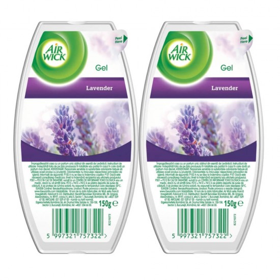 AIR WICK Odorizant Gel, 150 g, Parfum de Lavanda, Odorizant de Camera, Odorizant Gel Parfumat, Odorizant Gel de Camera, Gel Odorizant cu Lavanda, Gel Odorizant Air Wick, Odorizant pentru Camera AIR WICK