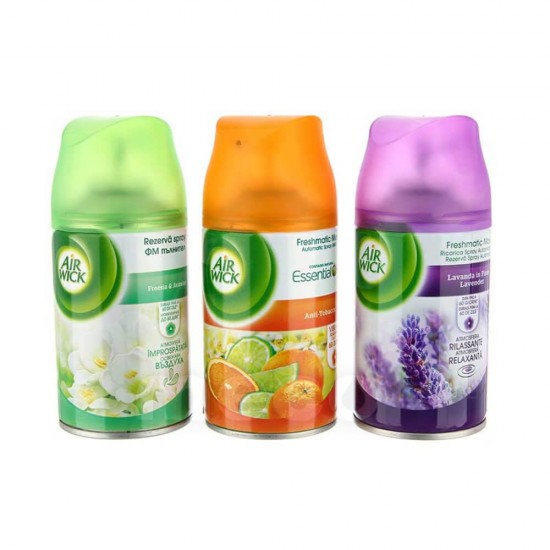 AIR WICK Rezerva Spray Odorizant Freshmatic Citrus, 250ml, Parfum de Citrice, Spray tip Aerosol, Odorizant Camera, Odorizant Parfumat, Rezerva Pafrumata pentru Aparat Freshmatic, Spray Odorizant Citrice, Rezerva Spray Odorizant