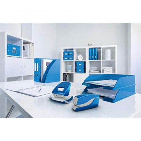 Suport Vertical Documente Leitz Wow, A4, Plastic, Albastru Metalizat, Suport Documente Leitz Wow, Suport Vertical pentru Documente, Suport Birou Documente, Suport de Birou pentru Documente, Suport Acte, Suport Hartii