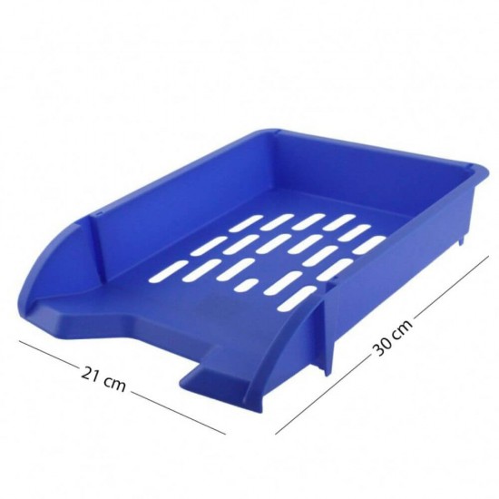 Suport Orizontal Documente ECADA, Material Plastic, Culoare Albastra, Suport Documente, Tavita Documente, Suport Documente din Plastic, Suport Documente Birou, Organizator Documente, Organizator Reviste, Organizator Dosare