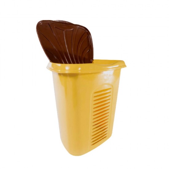 Cos de Rufe STERK, 45x38x51 cm, Plastic Galben, cu Capac, Cosuri pentru Rufe din Plastic, Cos pentru Rufe cu Capac, Cos Mare pentru Rufe cu Capac, Cos din Plastic pentru Haine, Accesorii Baie, Cos Depozitare Haine cu Capac