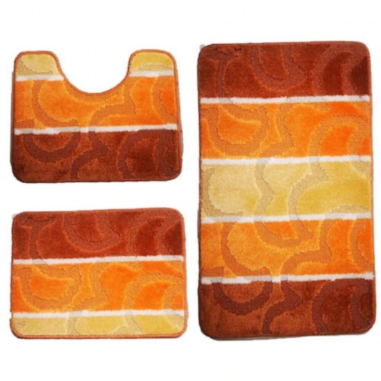 Set 3 Covorase Baie NOVA HOME, 80x50 cm, Polipropilena Multicolor, Set Covorase Baie, Covorase pentru Baie, Covoras pentru Baie, Covorase de Baie Plusate, Pres pentru Baie, Presuri de Baie, Covorase de Baie Antialunecare
