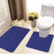 Set 3 Covorase Baie NOVA HOME, 85x55 cm, Polipropilena Albastra, Set Covorase Baie, Covorase pentru Baie, Covoras pentru Baie, Covorase de Baie Plusate, Pres pentru Baie, Presuri de Baie, Covorase de Baie Antialunecare