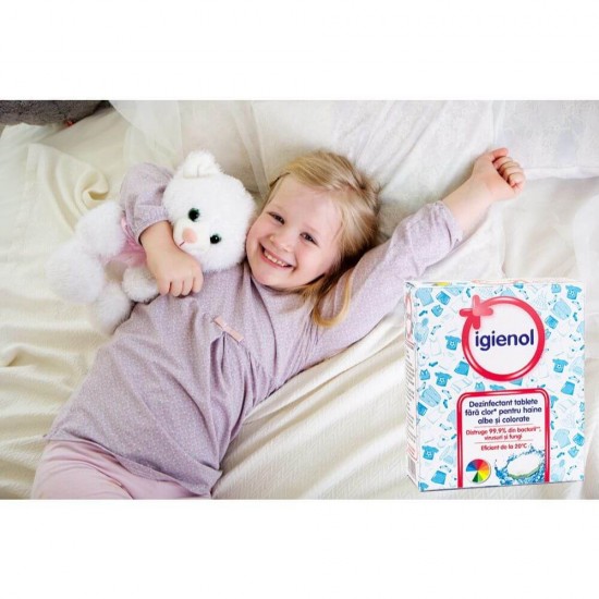 Tablete Dezinfectante pentru Rufe Igienol, 160 g, Igienol Tablete Dezinfectante pentru Rufe Albe si Color, Tablete Igienol Rufe, Detergent Tablete Rufe Igienol, Tablete Curatare si Igienizare Rufe, Igienol Tablete Dezinfectante Haine