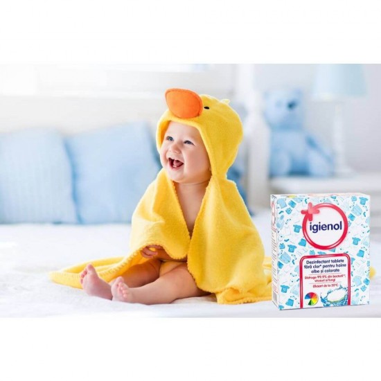 Tablete Dezinfectante pentru Rufe Igienol, 160 g, Igienol Tablete Dezinfectante pentru Rufe Albe si Color, Tablete Igienol Rufe, Detergent Tablete Rufe Igienol, Tablete Curatare si Igienizare Rufe, Igienol Tablete Dezinfectante Haine