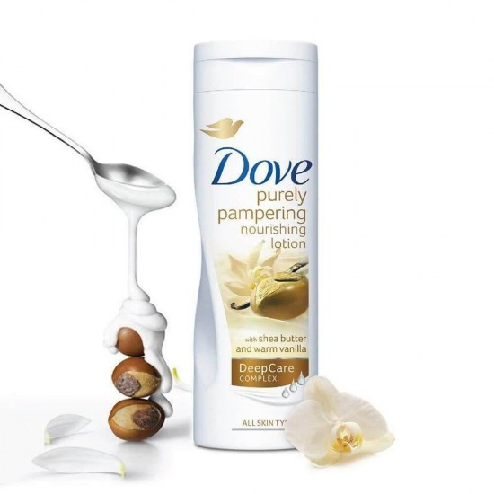 Lotiune Corp DOVE Indulgent, 400 ml, cu Extract de Unt de Shea si Vanilie, Lotiuni de Corp Dove, Lotiuni de Corp, Lotiune pentru Corp, Lotiune Ingrijire Corp, Lotiune Hidratanta, Lotiune pentru Hidratare, Lotiune pentru Piele Uscata si Sensibila