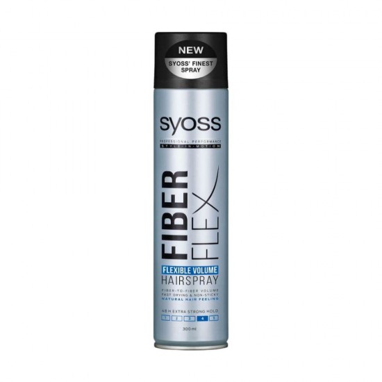 Fixativ SYOSS Fiber Flex Flexibile Volume, Extra Strong Hold 4, 300 ml, Coafura Flexibila si Stil Natural, Pentru Toate Tipurile de Par, Fixativ Ingrijire Par, Produse pentru Par, Fixative Profesionale, Spray Fixativ Profesional, Spray-uri Fixative