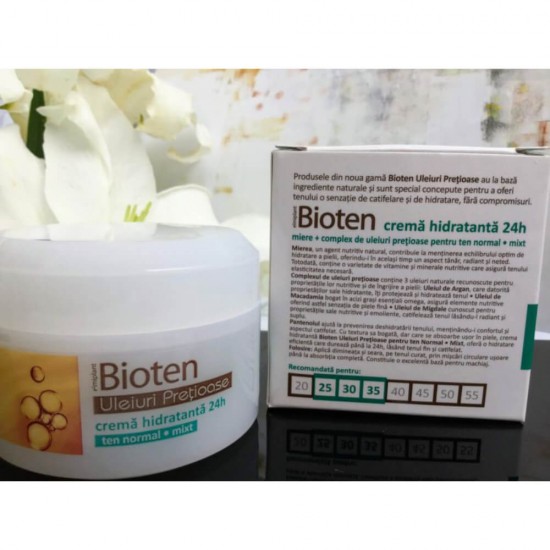 Crema Hidratanta 24 h cu Uleiuri Pretioase, Ten Normal si Mixt, 50 ml, Crema de Zi, Crema de Fata cu Uleiuri, Crema Hidratanta, Crema de Fata, Crema pentru Fata, Crema de Zi pentru Fata