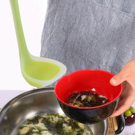 Polonic din Silicon, Verde, Polonic Gatit, Polonic din Silicon, Polonic pentru Bucatarie, Ustensile pentru Bucatarie, Polonic de Bucatarie, Polonic pentru Supa, Ustensile pentru Gatit