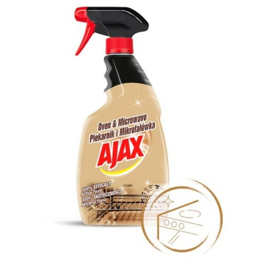 Solutie Spray Degresant AJAX Oven and Microwave, 500 ml, Spray Degresant, Solutie Degresanta, Detergent cu Pulverizator pentru Microunde, Detergent Ajax pentru Cuptor, Solutie pentru Cuptor, Detergent Curatare Microunde, Spray pentru Microunde