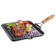 Tigaie Grill OTI din Fonta Pura cu Inductie, 26x26 cm, Maner Rabatabil, Culoare Neagra, Tigai Inductie Tigaie pentru Aragaz, Tigaie pentru Plita, Tigaie Gatire Mancare, Tigai din Fonta, Tigai pentru Mancare, Tigai Negre Fonta