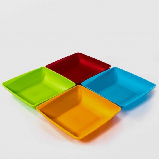 Farfurie Patrata Mica Sterk, 17x17x3 cm, Albastra, Farfurie, Farfurie Plastic, Farfurie din Plastic, Farfurie Mica, Farfurie Mica Plastic, Farfurie Sterk, Farfurie Mica Sterk, Farfuruie Plastic Sterk