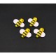 Albinute din Lemn Bzz-Bzz DACO, 43x40 mm, 8 Buc/Set,  Galben/Negru, Carlige cu Albinute, Albinute Carlige, Albinute din Lemn Galbene, Cralig din Lemn cu Albina, Carlige din Lemn cu Albina, Accesorii Craft, Accesorii Creatie