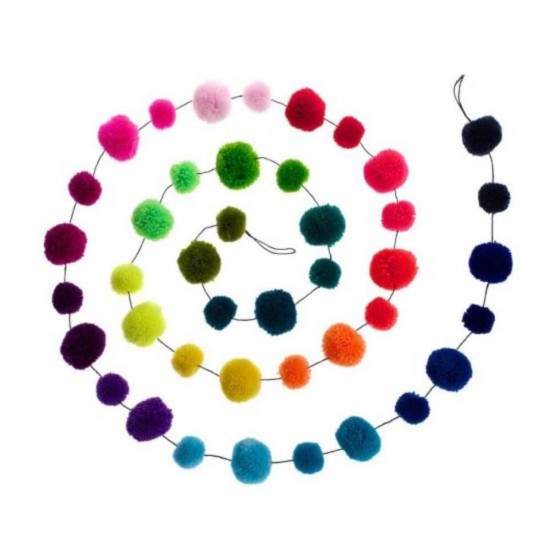 Pom Pom DACO, 87 Buc/Set, Material Textil, Culoare Alba, Accesorii Craft, Accesorii Creatie, Bilute Plusate Albe, Bilute Pom Pom, PomPom Textil, Pom-Pom Textil, Pom Pom Alb, Pom Pom Decorativ, Accesorii Decorative pentru Haine, Pom Pom Ornamental