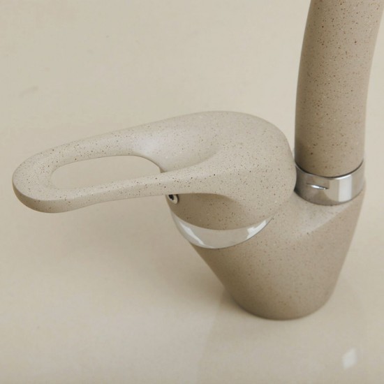 Baterie de Bucatarie cu Gat de Lebada din Alama Sanobi Granit, Finisaj Granit Bej, Baterii Bucatarie, Baterie Bucatarie, Baterie pentru Bucatarie, Baterii pentru Bucatarie, Baterii de Chiuveta, Baterie de Chiuveta, Baterii Sanobi, Baterie Sanobi