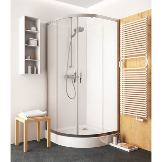 Cadita Dus Semirotunda Kolo First, 800x800x165 mm, Material Acrilic Alb, Cada pentru Dus 80x80x16.5 cm, Cadita pentru Dus, Cadite Semirotunde pentru Dus, Cadita Semirotunda pentru Cabina de Dus, Cadite pentru Cabinele de Dus