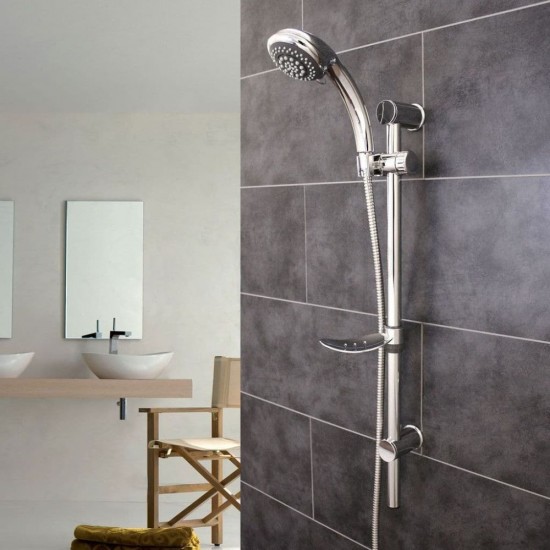 Bara pentru Dus cu Savoniera Sanobi, 60 cm, Inox, Bara de Dus, Suport Dus, Suport pentru Dus, Suport de Dus cu Savoniera, Suporturi Dus, Suporturi pentru Dus, Accesorii Baie, Accesorii Dus, Accesorii pentru Baie, Accesorii pentru Dus