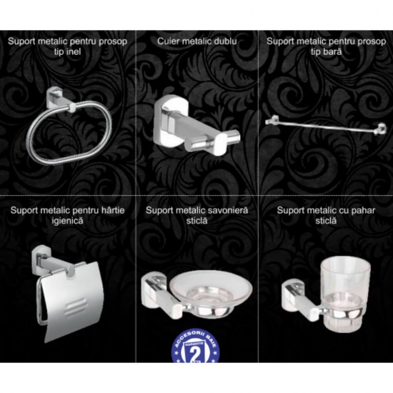 Set 6 Accesorii Patrate pentru Baie Sanobi, Accesorii Baie, Accesorii pentru Baie, Accesorii Baie, Accesorii Baie Sanobi, Set de Acesorii Sanobi, Set Acceorii Baie Sanobi, Sanobi Set Accesorii, Set Accesorii Baie Sanobi