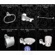 Set 6 Accesorii Patrate pentru Baie Sanobi, Accesorii Baie, Accesorii pentru Baie, Accesorii Baie, Accesorii Baie Sanobi, Set de Acesorii Sanobi, Set Acceorii Baie Sanobi, Sanobi Set Accesorii, Set Accesorii Baie Sanobi