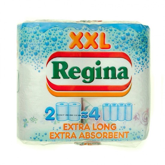 Prosoape de Bucatarie Regina XXL Decorate, 2 Straturi, 2 Role/Bax, 24x27.5 cm, Lungime Rola 24 m, Prosoape Unica Folosinta,  Rola Servetele Bucatarie, Prosoape Hartie si Servetele, Prosoape Hartie de Bucatarie Decorate, Prosoape de Hartie Super Absorbante