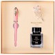 Set Stilou si Calimara de Cerneala Picasso si Brosa, Culoare Roz, Model 986RZ
