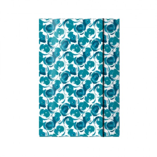 Mapa din Carton Laminat cu Elastic, Model Blue Spirit