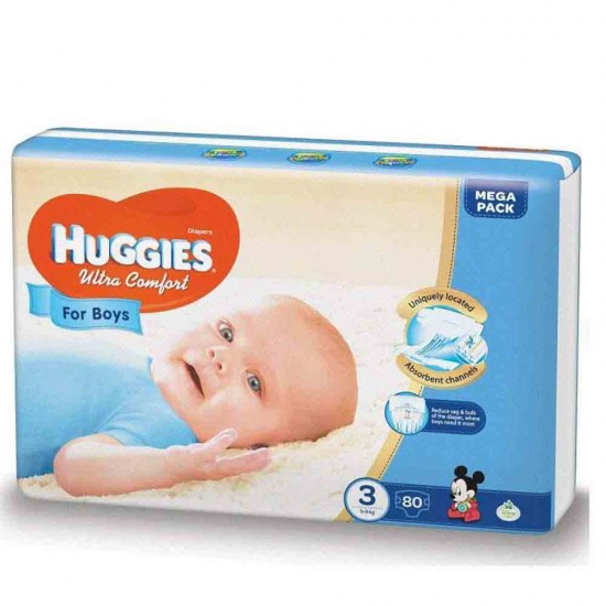 Scutece Huggies Ultra Comfort Boy Nr. 3, 5-9 Kg, 80 Buc