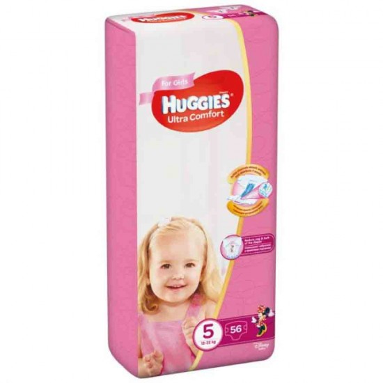 Scutece Huggies Ultra Comfort Mega Girl Nr. 5, 12-22 Kg, 56 Buc