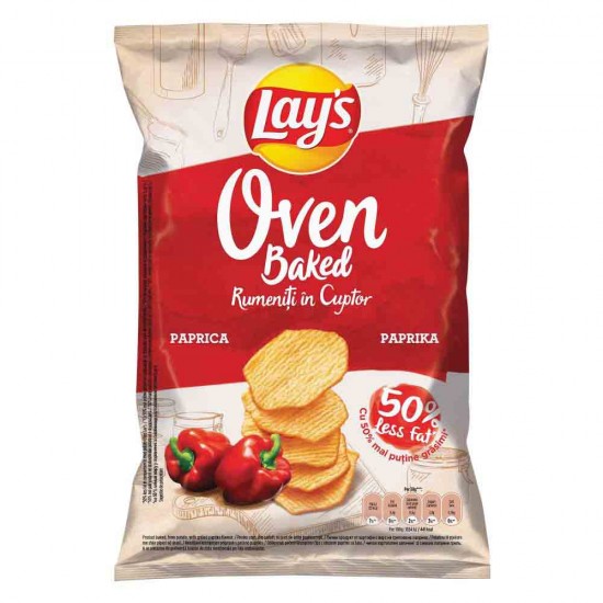 Chipsuri Lay's Baked din Cartofi cu Paprika Rumeniti in Cuptor, 125 g
