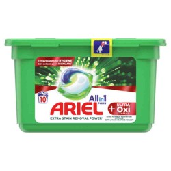 Detergent Capsule de Rufe Ariel All in One Oxi, 10 Spalari, 10 Capsule