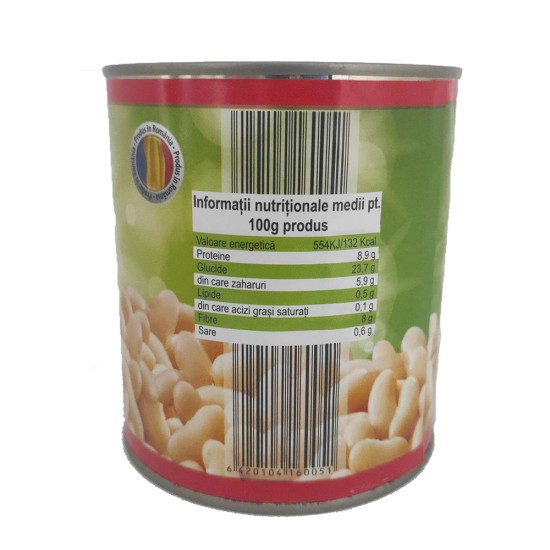 Fasole Boabe Alba Elio, 800 g