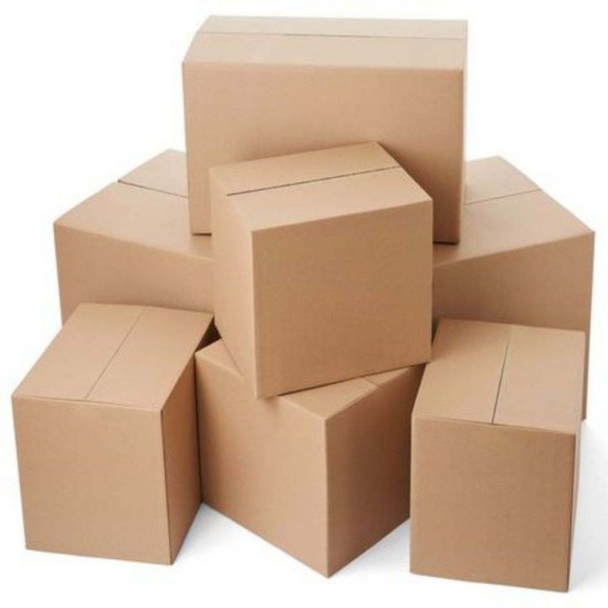 Set 25 Cutii din Carton Natur Ondulat in 3 Straturi, Dimensiune 220x175x155 mm, Cutie Clasica Tip CO3 pentru Ambalare si Depozitare