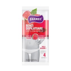 Benzi Depilatoare Farmec pentru Corp si Zona Bikinilor, 5x2 Benzi Corp + 2x2 Benzi Zona Bikini