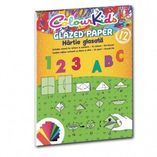 Hartie Glasata Colour Kids A4, 12 Culori/Set