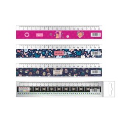 Rigla din Plastic School Friendly pentru Fete, 200 mm
