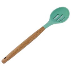 Lingura Perforata din Silicon pentru Gatit, Culoare Verde