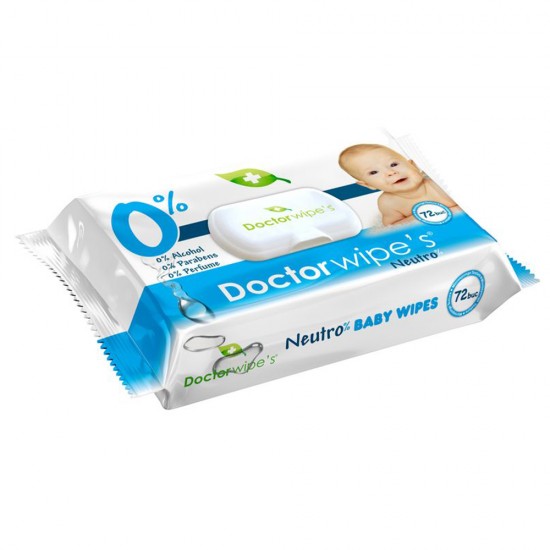 Servetele Umede DOCTOR WIPE'S Neutro Baby Wipes, 72 Buc/Pachet, cu Glicerina, Servetele Umede Bebelusi cu Glicerina, Servetele Umede pentru Copii, Servetele Umede Baby, Servetele Umede DOCTOR WIPE'S, Servetele Umede Bebelusi DOCTOR WIPE'S