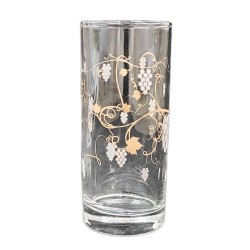 Set 6 Pahare din Sticla cu Model Vita de Vie, Cantitate 270 ml