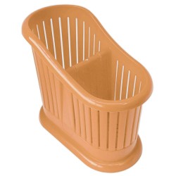 Uscator de Tacamuri cu 2 Compartimente, Material Plastic, Culoare Crem