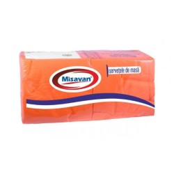 Servetele de Masa Misavan in 2 Straturi, Dimensiune 330x330 mm, 250 Buc/Set, Culoare Portocaliu