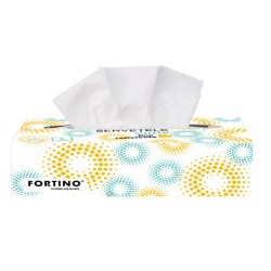 Servetele in Cutie Fortino, 2 Straturi, 100 Buc/Cutie, 100% Celuloza, Dimensiune foaie 210x193 mm