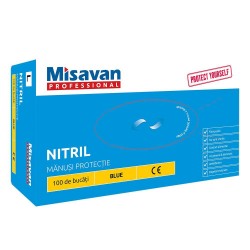 Manusi de Protectie Nitril, 100 Buc/Set, Culoare Albastru, Marimea L
