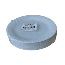 Farfurii din Carton Misavan de Unica Folosinta Standard Rotunda, 50 Buc/Set, Dimensiune 180 mm, Culoare Alb