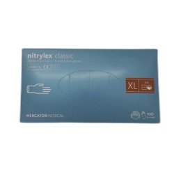 Manusi pentru Examinare Nitrylex din Nitril, 100 Buc/Cutie, Nepudrate, Marimea XL, Culoare Albastru
