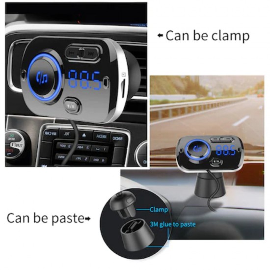 Modulator FM BC49BQ, Bluetooth, Car Kit Handsfree, Incarcare Rapida Quick Charge 3.0, Negru