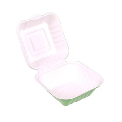 Set 50 Caserole Biodegradabile pentru Hamburger, 145x145x50 mm, Trestie de Zahar