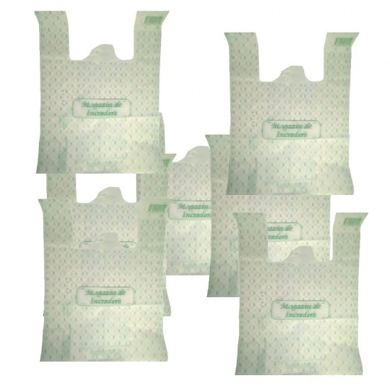 Set 500 de Pungi Biodegradabile BrandPaper, 30x9x60 cm, Albe, Pungi Biodegradabile, Sacose din Plastic Bio, Pungi ECO, Plase Ecologice, Sacose Biodegradabile din Porumb, Saci Biodegradabili, Sacose Tip Maieu Bio